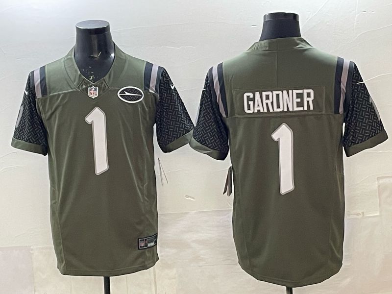 Men New York Jets #1 Gardner green 5th generations Throwback Nike 2025 Limited NFL Jersey style 01